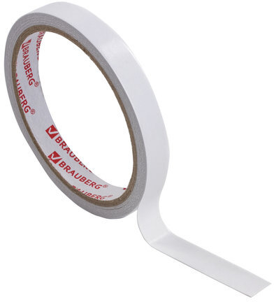 Клейкая двухсторонняя лента 12 мм х 10 м, БУМАЖНАЯ ОСНОВА, BRAUBERG, 227267