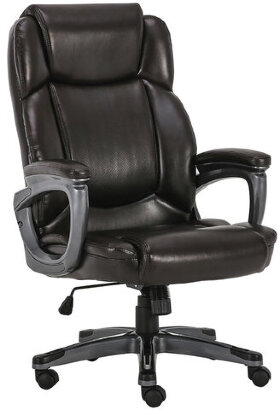 Кресло офисное BRABIX PREMIUM &quot;Favorite EX-577&quot;, пружинный блок, рециклир. кожа, коричневое, 531936