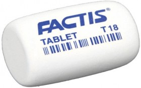 Ластик FACTIS Tablet T 18 (Испания), 45х28х13 мм, белый, скошенный край, CMFT18