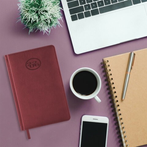 Ежедневник датированный 2026, А5, 138x213 мм, BRAUBERG "Favorite", под кожу, бордовый, 117034