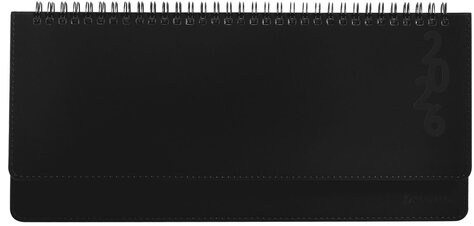 Планинг датированный 2026 305х140 мм BRAUBERG "Up", под кожу, черный, 117234
