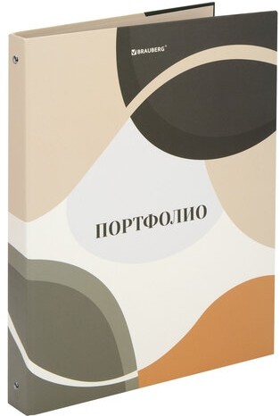 Папка-портфолио универсальная, 4 кольца, 20 файлов, 7БЦ матовая, BRAUBERG "Abstraction", 117555