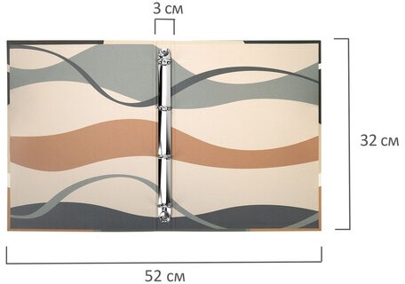 Папка-портфолио универсальная, 4 кольца, 20 файлов, 7БЦ матовая, BRAUBERG "Abstraction", 117555