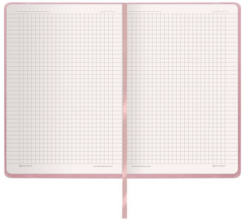 Блокнот А5 (148x218 мм), BRAUBERG "Metropolis Special", под кожу, 80 л., резинка, клетка, розовый, 111579