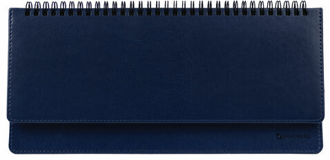 Планинг настольный недатированный (305x140 мм) BRAUBERG "Imperial", кожзам, 60 л., синий, 11169, 111694