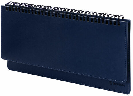 Планинг настольный недатированный (305x140 мм) BRAUBERG "Imperial", кожзам, 60 л., синий, 11169, 111694