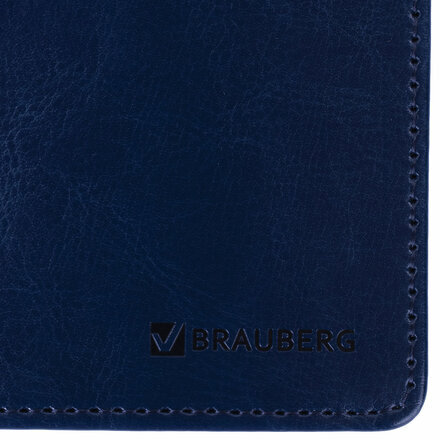 Планинг настольный недатированный (305x140 мм) BRAUBERG "Imperial", кожзам, 60 л., синий, 11169, 111694