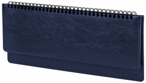 Планинг настольный недатированный (305x140 мм) BRAUBERG "Imperial", кожзам, 60 л., синий, 11169, 111694