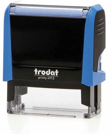 Штамп самонаборный 5-строчный, оттиск 58х22 мм, синий без рамки, TRODAT 4913P4/DB, КАССЫ В КОМПЛЕКТЕ, 4913/DB