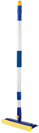 Окномойка LAIMA вращающаяся, телескопическая ручка, рабочая часть 25 см (стяжка, губка, ручка), для дома и офиса, 601494