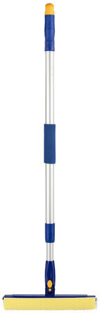 Окномойка LAIMA вращающаяся, телескопическая ручка, рабочая часть 25 см (стяжка, губка, ручка), для дома и офиса, 601494