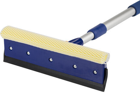 Окномойка LAIMA вращающаяся, телескопическая ручка, рабочая часть 25 см (стяжка, губка, ручка), для дома и офиса, 601494