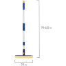 Окномойка LAIMA вращающаяся, телескопическая ручка, рабочая часть 25 см (стяжка, губка, ручка), для дома и офиса, 601494
