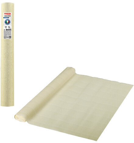Бумага гофрированная/креповая (ИТАЛИЯ) 140 г/м2, 50х250 см, слоновая кость (903), BRAUBERG FIORE, 112573