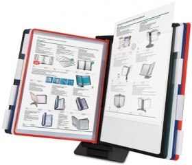 Демосистема настольная/настенная, с 10 цветными панелями А4, металлическая основа, черная, BRAUBERG "SOLID", 236716