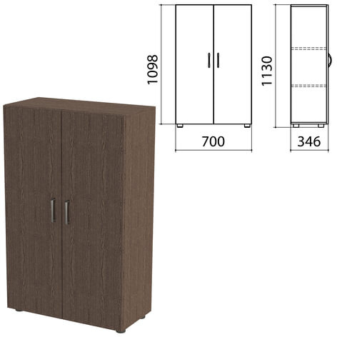 Шкаф закрытый "Канц", 700х350х1130 мм, цвет венге (КОМПЛЕКТ)