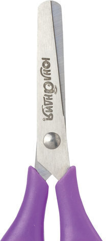 Ножницы ЮНЛАНДИЯ "ВОЗДУШНЫЙ ЗМЕЙ", 125 мм, для правши, резиновые вставки, фиолетово-желтые, европодвес, 236856
