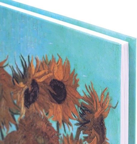 Блокнот А5 (134х206 мм), 80 л., твёрдый, клетка, выборочный лак, STAFF, "Подсолнухи", 114422