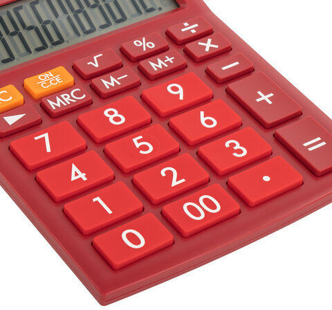 Калькулятор настольный BRAUBERG ULTRA-12-WR (192x143 мм), 12 разрядов, двойное питание, БОРДОВЫЙ, 250494