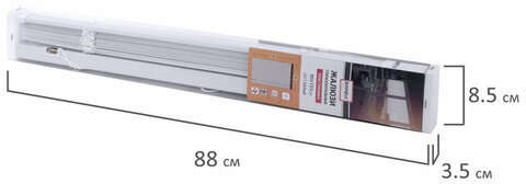 Жалюзи горизонтальные BRABIX 80х155 см, ПЛАСТИК, цвет белый, 606026