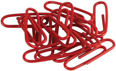 Скрепки ОФИСМАГ, 25 мм, красные, 100 шт., в картонной коробке, 226245