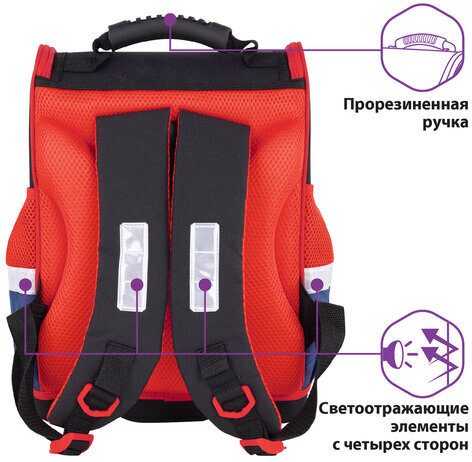 Ранец ЮНЛАНДИЯ WISE для начальной школы, "Feel the speed", 37x29х15 см, 270590