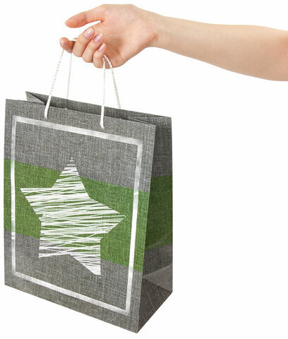 Пакет подарочный 26x12,7x32,4 см, ЗОЛОТАЯ СКАЗКА "Звезда", ламинированный, 606588