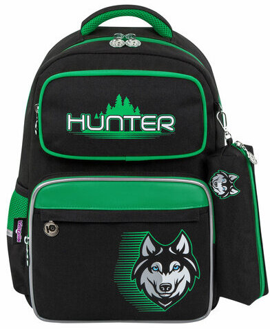 Рюкзак ЮНЛАНДИЯ COMPLETE, с пеналом в комплекте, эрго-спинка, "Hunter", 42х29х14 см, 272054
