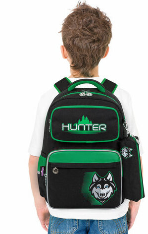 Рюкзак ЮНЛАНДИЯ COMPLETE, с пеналом в комплекте, эрго-спинка, "Hunter", 42х29х14 см, 272054