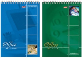 Блокнот А5 (145х205 мм), 60 л., спираль, картон, жесткая подложка, клетка, HATBER, &quot;Office Line&quot;, 60Б5B1сп, B014042