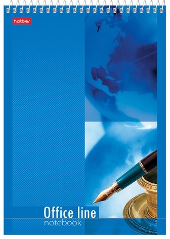 Блокнот А5 (145х205 мм), 60 л., спираль, картон, жесткая подложка, клетка, HATBER, "Office Line", 60Б5B1сп, B014042
