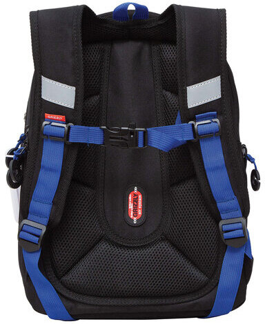 Ранец GRIZZLY анатомическая спинка, с бейджем, для мальчиков, SPACE FOOTBALL, 36х29х18 см, RAf-393-6/1