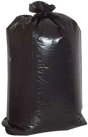 Мешки для мусора 200 л, черные, в пачке 50 штук, прочные, ПВД 37 мкм, 90х130 см, 608328