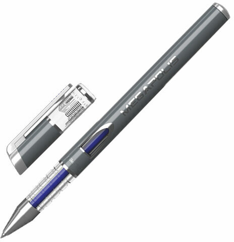 Ручка гелевая ERICH KRAUSE "Megapolis Gel", СИНЯЯ, корпус с печатью, узел 0,5 мм, линия письма 0,4 мм, 92