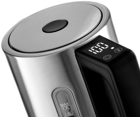 Чайник с терморегулятором BRAYER BR1060, 1,7 л, 2200 Вт, закрытый нагревательный элемент, сталь