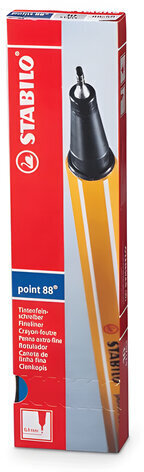 Ручка капиллярная (линер) STABILO "Point", СИНЯЯ, корпус оранжевый, линия письма 0,4 мм, 88/41