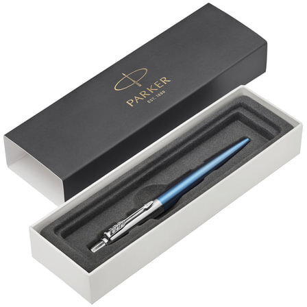 Ручка шариковая PARKER "Jotter Core Waterloo Blue CT", корпус голубой, хромированные детали, синяя, 1953191