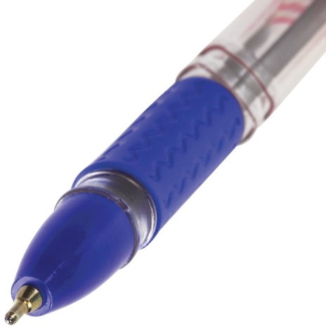 Ручка шариковая масляная с грипом BRAUBERG "Spark", СИНЯЯ, печать, узел 0,7 мм, линия письма 0,35 мм, 142697