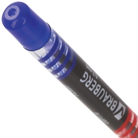 Ручка шариковая масляная с грипом BRAUBERG "Spark", СИНЯЯ, печать, узел 0,7 мм, линия письма 0,35 мм, 142697