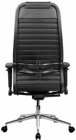 Кресло МЕТТА "ErgoLife" 10 B1-117D, хром, синхромеханизм, 2D-подлокотники, экокожа, черное