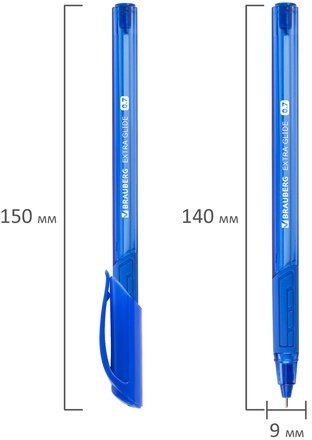 Ручка шариковая масляная BRAUBERG "Extra Glide GT Tone", СИНЯЯ, узел 0,7 мм, линия письма 0,35 мм, 142922