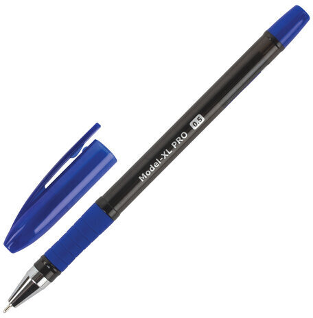 Ручка шариковая масляная с грипом BRAUBERG "Model-XL PRO", СИНЯЯ, узел 0,5 мм, линия письма 0,25 мм, 143249