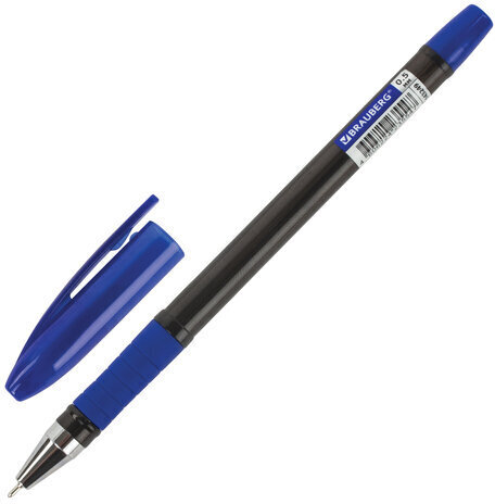 Ручка шариковая масляная с грипом BRAUBERG "Model-XL PRO", СИНЯЯ, узел 0,5 мм, линия письма 0,25 мм, 143249