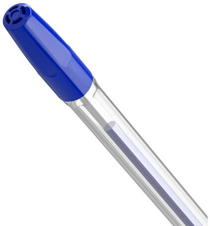 Ручка шариковая BRAUBERG "M-500 CLASSIC", СИНЯЯ, корпус прозрачный, узел 0,7 мм, линия письма 0,35 мм, 143444