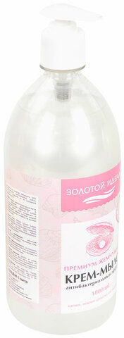 Мыло-крем жидкое с АНТИБАКТЕРИАЛЬНЫМ ЭФФЕКТОМ 1 л ЗОЛОТОЙ ИДЕАЛ "Премиум жемчужное", дозатор, 608284