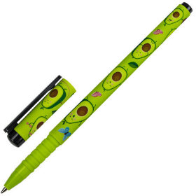 Ручка шариковая BRAUBERG SOFT TOUCH GRIP &quot;AVOCADO&quot;, СИНЯЯ, мягкое покрытие, узел 0,7 мм, 143716