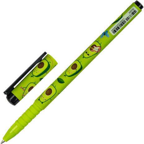 Ручка шариковая BRAUBERG SOFT TOUCH GRIP "AVOCADO", СИНЯЯ, мягкое покрытие, узел 0,7 мм, 143716