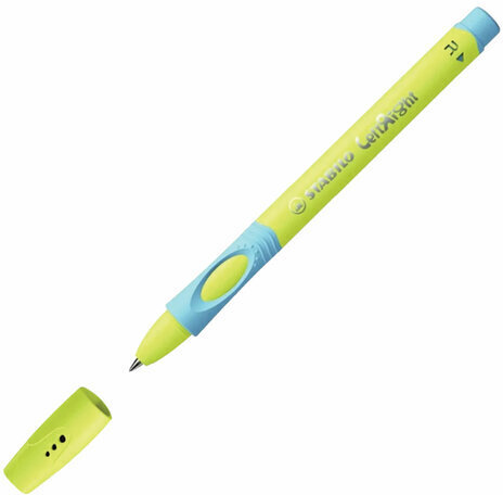 Ручка шариковая с грипом STABILO "LeftRight", СИНЯЯ, для правшей, корпус желтый/голубой, 6328/8-10-41