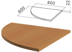 Стол приставной угловой &quot;Монолит&quot;, 600х600х750 мм, БЕЗ ОПОРЫ (640137), цвет орех гварнери, ПМ38.3