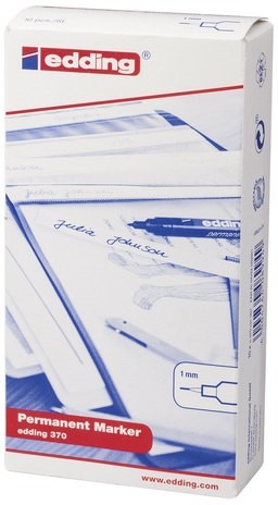 Маркер перманентный (нестираемый) EDDING "370", ЧЕРНЫЙ, круглый наконечник, 1 мм, E-370/1